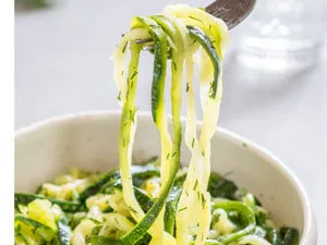 Zucchini noodles in bowl