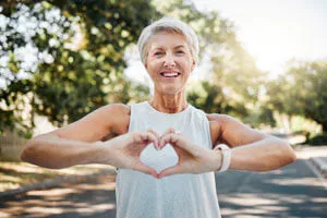 Woman heart hands