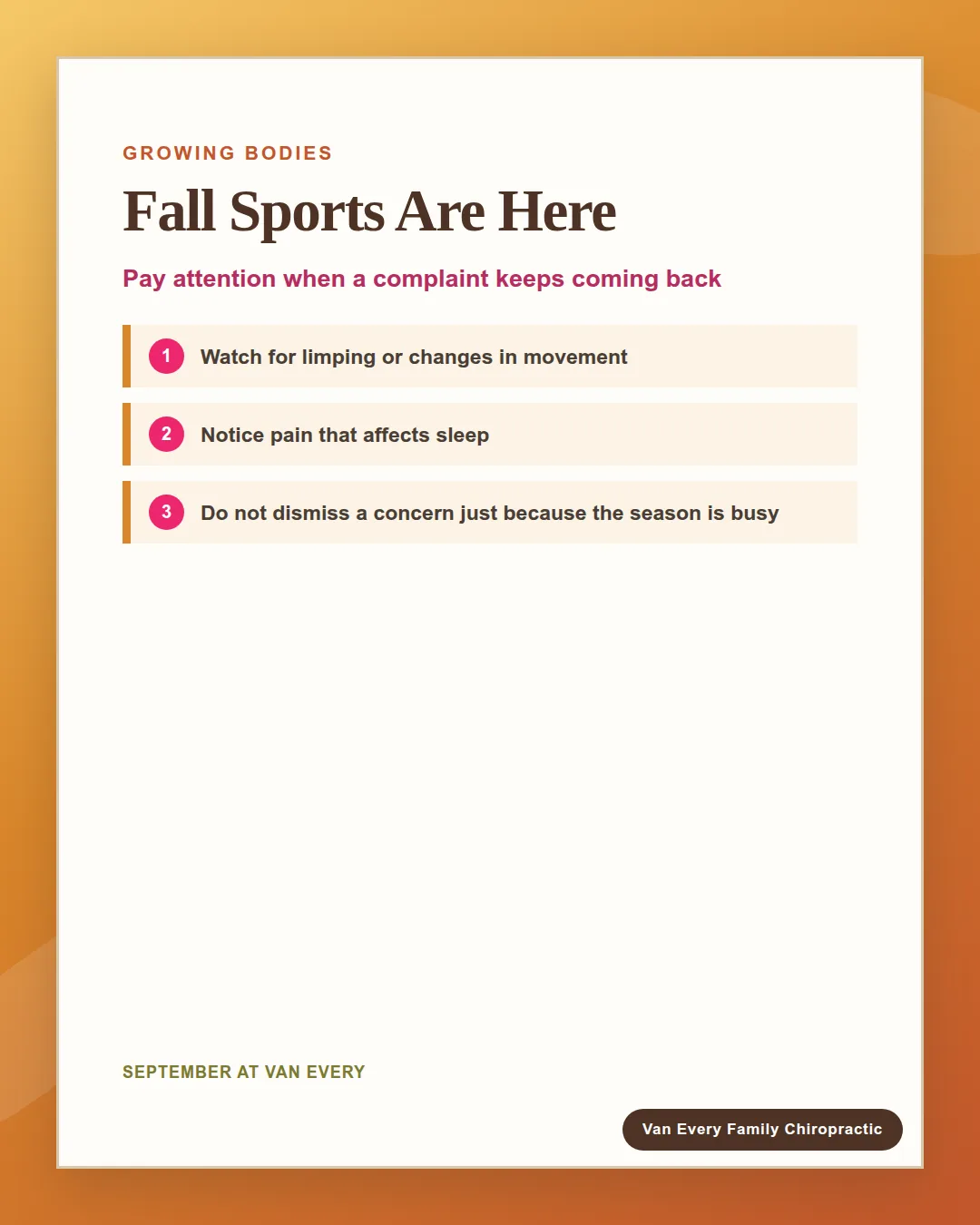 Fall Sports Soreness: A Kids Sports Chiropractor in Royal Oak