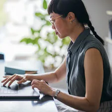 woman working at computer